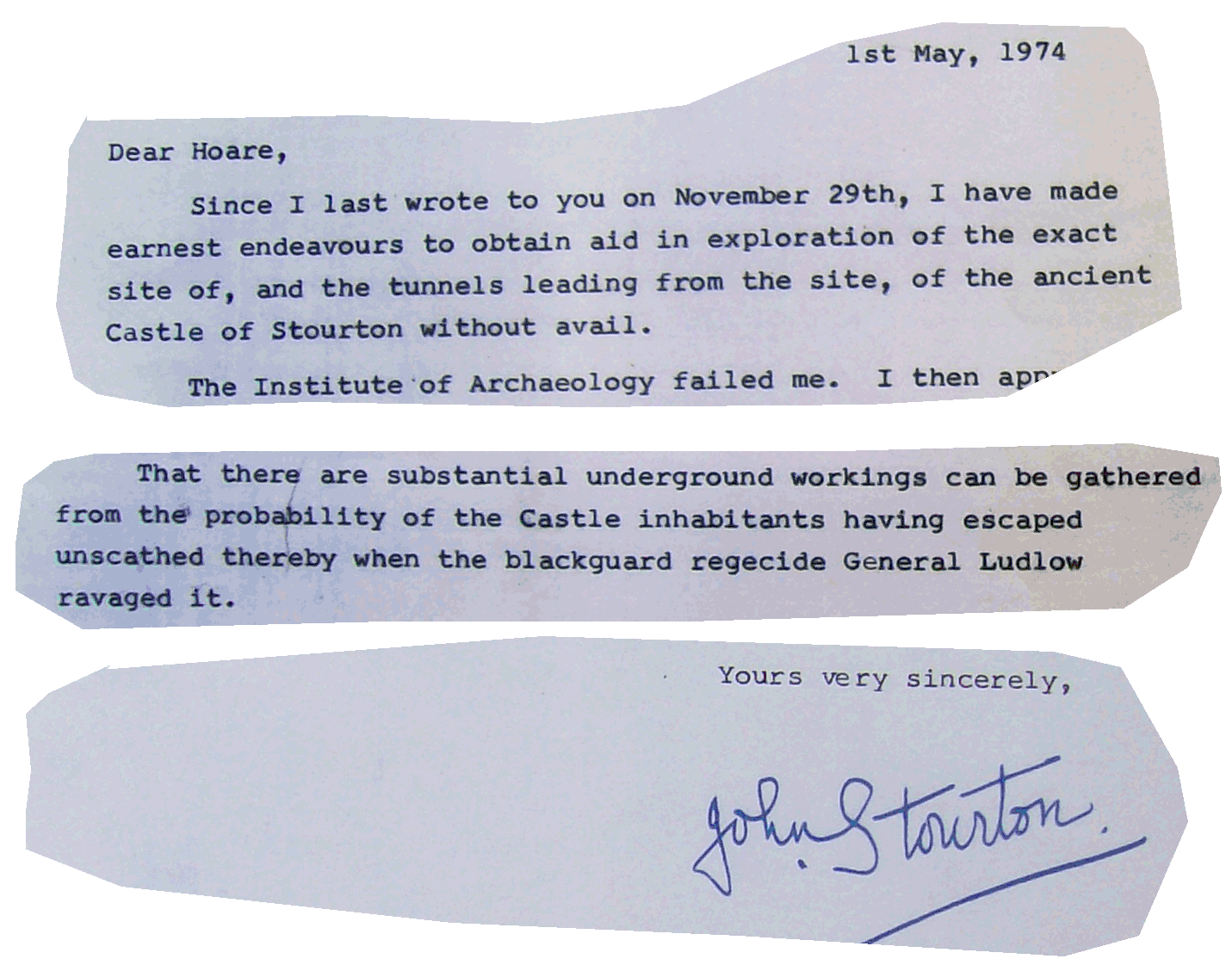 extracts from a letter